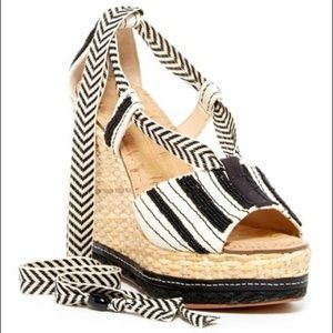 Sam Edelman Trey Beaded Wedge Wraparound Sandal